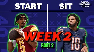 Week 2 Starts amp Sits Part 2 Top Ranking Debates Sleepers amp Busts  2024 Fantasy Football Advice [upl. by Patty307]