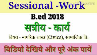 Civics SessionalWork 2019  BEdBSTCDLed etcll Sessional amp LessionPlan in hindi 2019 बीएड [upl. by Olympe761]