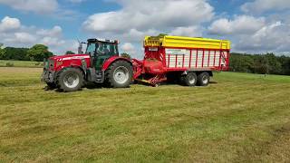 3 Schnitt 2017 Laden mit Massey Ferguson 6480 und Pöttinger Europrofi 5510 Combiline [upl. by Ottillia528]