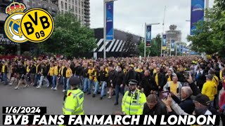 BVB FANS FANMARCH IN LONDON  Borrusia Dortmund vs Real Madrid  final Champions league 162024 [upl. by Josefina147]