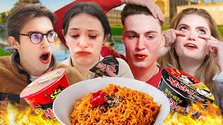 Cambridge Students try Korean Fire Noodles [upl. by Assiren]