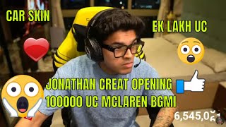 Jonathan 100000 UC MCLAREN Creat OPENING BGMI  Jonathan gaming bgmi Car skin  Jonathan gaming [upl. by Elaine]