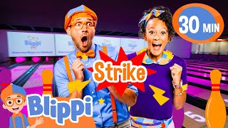 Ten Pin Kingpins Blippi and Meekah Go Bowling  Blippi  Celebrating Diversity [upl. by Sterne]