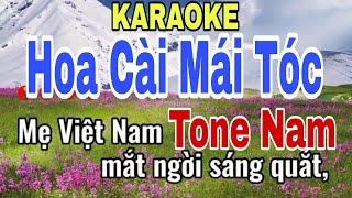 Karaoke Hoa Cài Mái Tóc Tone Nam Nhạc Sống Giải Trí Hàng Ngày [upl. by Milicent]