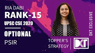 UPSC  Optional  Strategy For Political Science amp International Relations  By Ria Dabi Rank15 [upl. by Adnilim]