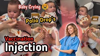 Administer Polio Drops To The Child  Crying Baby Pain Injection At Hospital With Daddy [upl. by Jamnes]