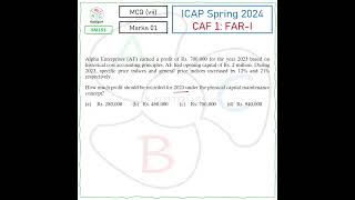 ICAP Spring 2024  MCQ vii Conceptual Framework for Financial Reporting CAF 1 FARI SM153 [upl. by Hartley]