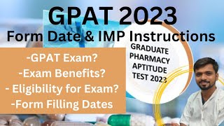 GPAT Exam 2023  NTA GPAT Application Form IMP Dates amp Instructions [upl. by Garrity]