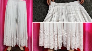 chicken karahi Pleated Palazzo Pant cutting and stitching [upl. by Nylesoj957]