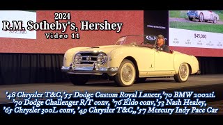 RM Sothebys Hershey 2024 Video 11 Chrysler TampC Nash Healey Dodge Royal Lancer Mercury Pace Car [upl. by Dawn]