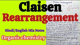 Claisen Rearrangement in Hindi Notes  MSc 2Sem Organic Chemistry in Hindi Notes  Easy language [upl. by Ahnavas681]