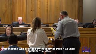 Iberville Parish Council Meeting 91724 [upl. by Eelymmij]