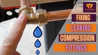 How To Fix a Leaking Compression Fitting  Stop Plumbing Leak [upl. by Jeritah]