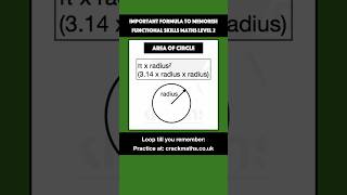 Area of a Circle maths formula functionalskills [upl. by Yllod455]