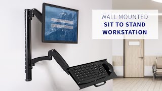 STANDSIT1K Single Monitor Sit to Stand Mount by VIVO [upl. by Ahsiemaj]