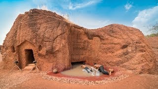 Jungle Survival How to Build Most Beautiful Inground Pool and Underground Cave House [upl. by Casilda]