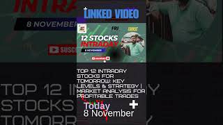 Top 12 Intraday Stocks for Tomorrow Key Levels amp Strategy for Profitable Trades mustwatchshorts [upl. by Eedya]