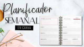 Planificador semanal ⋒ Crea tu Agenda en Canva [upl. by Noyar898]