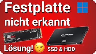 Festplatte wird nicht erkannt SSD wird nicht angezeigt [upl. by Fernandes300]