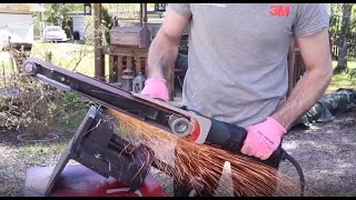 Angle grinder hack Huge Power file  belt sander 7quot belt sander part 1 [upl. by Hana]