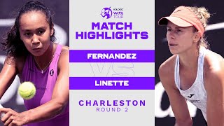 Leylah Fernandez vs Magda Linette  2022 Charleston Round 2  WTA Match Highlights [upl. by Dixil397]