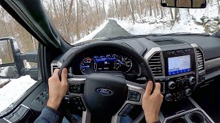 2020 F350 Super Duty Platinum Diesel  POV Test Drive By Tedward Binaural Audio [upl. by Dylan]