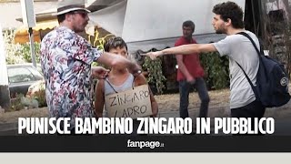 Punisce un bambino zingaro in pubblico le reazioni dei passanti Esperimento sociale [upl. by Kaden]