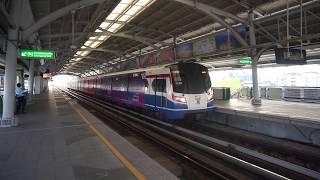 BTS Sukhumvit Line EMUB2 Set 52 departing at Bearing [upl. by Ramses166]