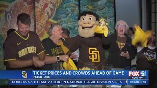 Ticket prices and crowds ahead of Padres game [upl. by Alletsyrc]