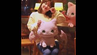 Cute Pink Japanese Sakura Cat Flying Wings Bat Plush Toy Stuffed Purple Bats Plushies [upl. by Roch]