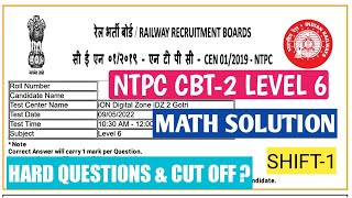 NTPC CBT2 MATH Questions Solved  9th May Shift1 [upl. by Areyk814]