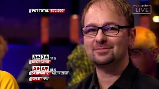 Luke Schwartz vs Daniel Negreanu  Classic Hands  Premier League Poker IV  partypoker [upl. by Ymmij]