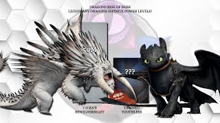 Legendary Dragons Toothless vs Bewilderbeast power levels  httyd  Dragons Rise of berk [upl. by Ennovad901]