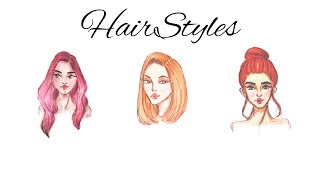 Fashion Drawing  How To Draw 3 different hairstyles for beginners [upl. by Len]