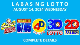 9pm Lotto Result Today August 14 2024  PCSO Complete Details [upl. by Adnocahs]