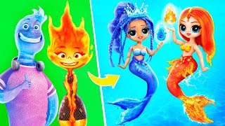 Elemental Fire Water Air and Earth Mermaids 32 LOL Surprise DIYs [upl. by Pammi]