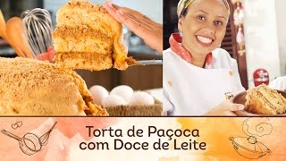 Receita Torta de Paçoca com Doce de Leite  Chef Marina Araújo [upl. by Ailatan]