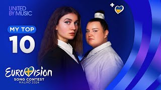 Eurovision 2024 MY TOP 10 so far NEW🇺🇦 [upl. by Remlap264]