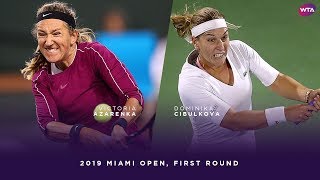 Victoria Azarenka vs Dominika Cibulkova  2019 Miami Open First Round  WTA Highlights [upl. by Htebazila972]