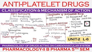 Antiplatelet Drugs  Pharmacology of Antiplatelet Drugs  PharmacologyII  Unit2 L6 [upl. by Winfrid131]