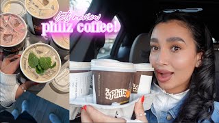 try Philz coffee with me ✨ honey haze mint mojito rose ginger snap [upl. by Airreis]