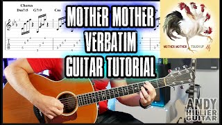 How to play Mother Mother  Verbatim Guitar Tutorial [upl. by Annecorinne799]