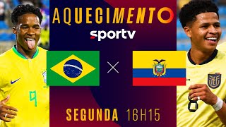 BRASIL X EQUADOR  PRÉJOGO AQUECIMENTO AO VIVO COM IMAGENS  PRÉ OLÍMPICO  live  sportv [upl. by Akla704]