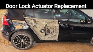 Rear Door Lock Actuator Replacement  VW Golf MK5 [upl. by Enitnelav]