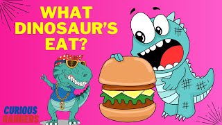 DINOSAURS FOODcuriousrangers  HERBIVORE CARNIVORE OMNIVORE dinosaur educational kidsvideo [upl. by Demakis422]