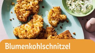 BlumenkohlSchnitzel mit selbstgemachter Remoulade 😋🍽  REWE Deine Küche [upl. by Yelah]