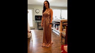 Hemming a Sequined lined bridesmaid dress [upl. by Koosis]