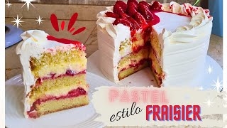 Pastel frío de Fresa ESTILO FRAISIER 🍓¡¡MEGA DELICIOSO🍓 [upl. by Prior943]