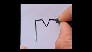 3d drawing  how to draw a M 3d drawing  how to draw a 3d drawing [upl. by Felecia706]