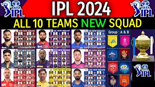 IPL 2024  All 10 Team New Squad  All Teams Squad Indian Premier League IPL 2024  IPL 2024 Squad [upl. by Hennie]